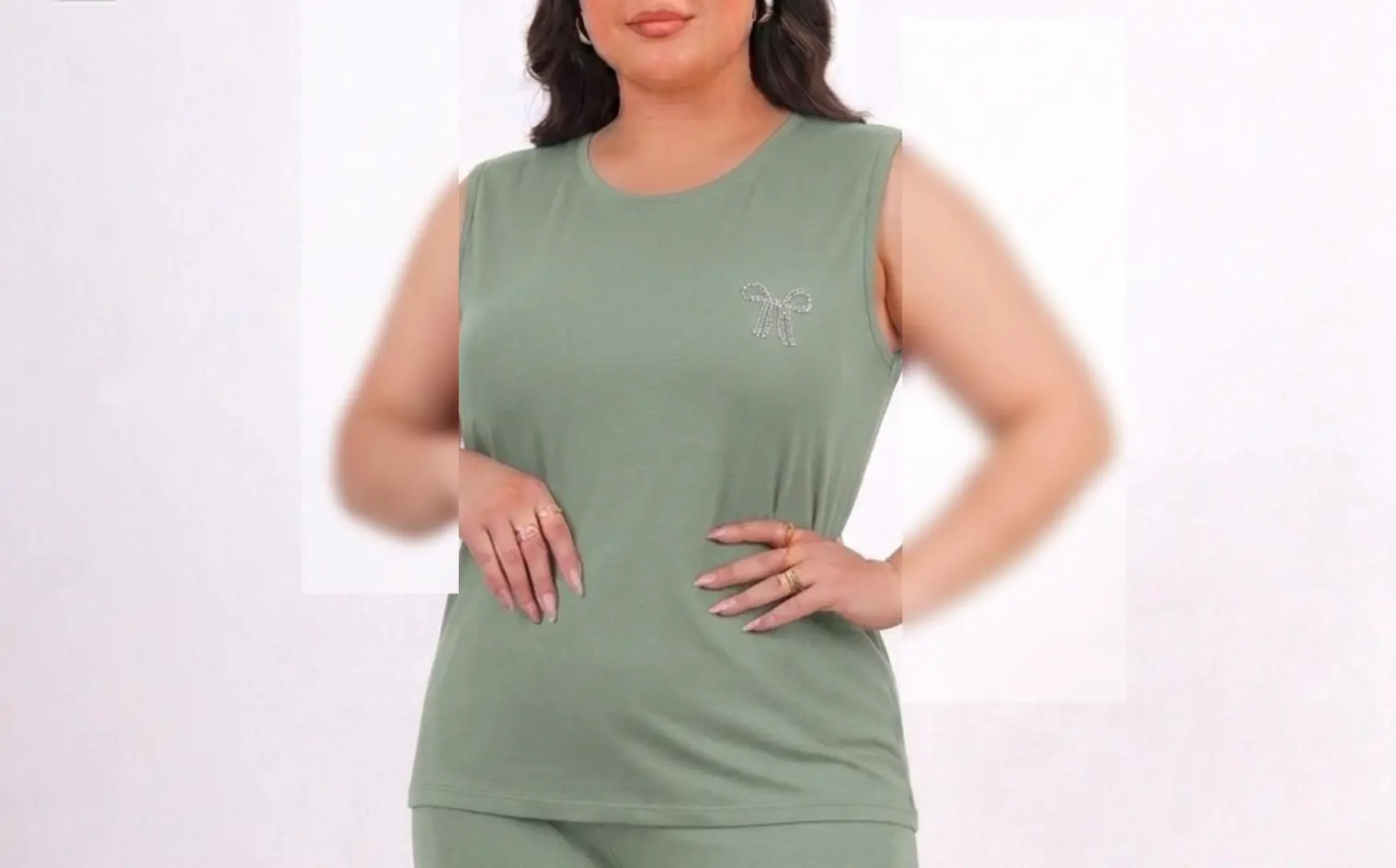 تاپ نگین پاپیونی سایز بزرگ زنانه